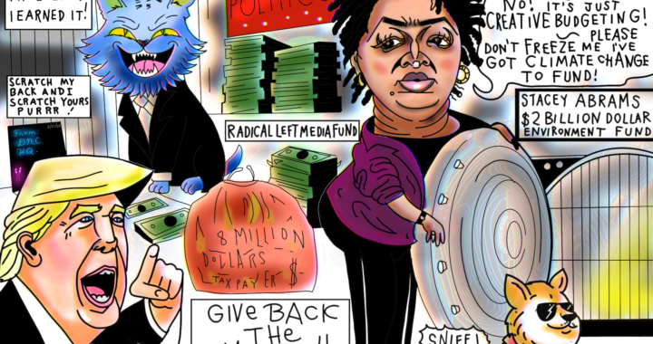 President Donald Trump Political Cartoon Stacey Abrams Doge Truth social Post Politico #Politicalcartoon #donaldtrump #doge #staceyabrams #politico #truthsocial #givebackthemoney @realdonaldtrump