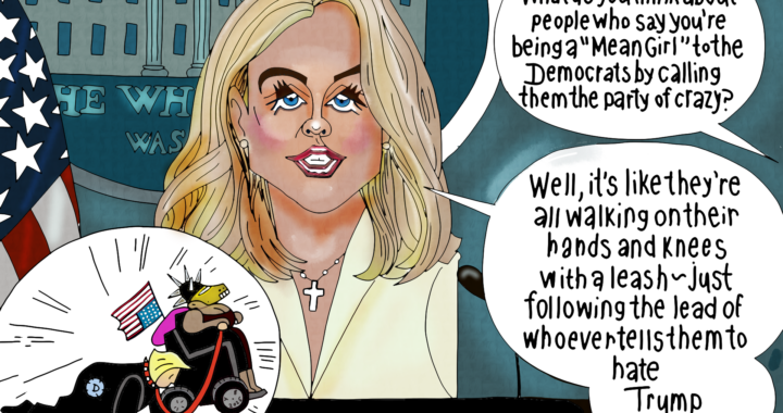 White House Press Secretary Briefing Karoline Leavitt Political Cartoon
