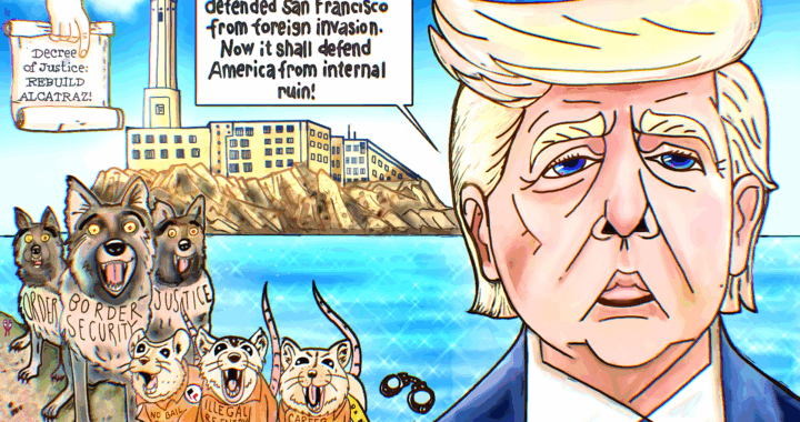 President Donald Trump Alcatraz Political Cartoon