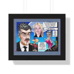 Sweet Abuelita on Her Way to Mass – Limited Edition Satire” Humorous Framed Poster - Quirky Wall Art for Home Decor, Gifts for Friends, Fun Office Decor, Unique Artwork