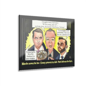 Fine Art Political Cartoon Print – “The Smoke-Filled Room” | James Comey Indictment Satire | Editorial Illustration Wall Art | Collector Piece